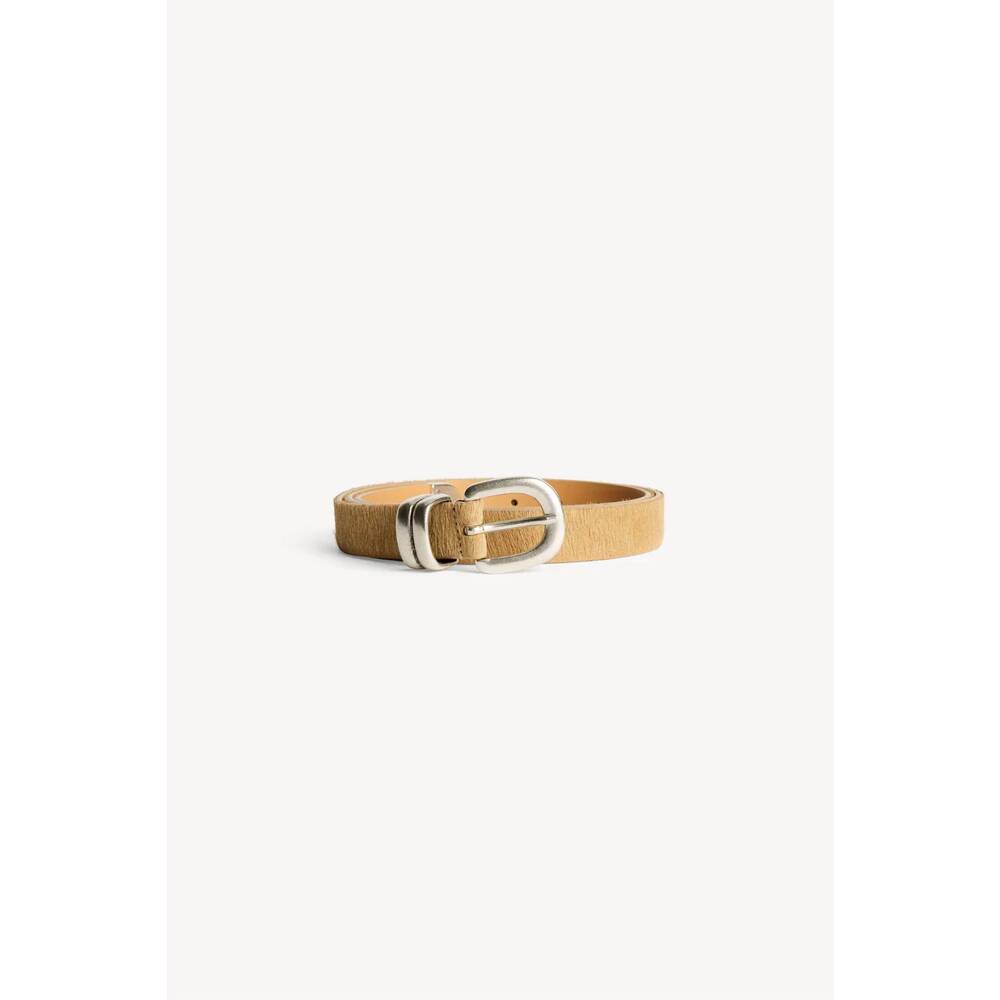 NEW BY MALENE BIRGER women's zolio leather belt in wood